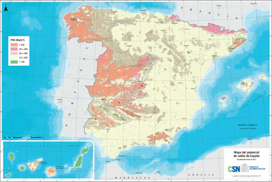 Mapa del radón, las zonas de España más afectadas por este gas